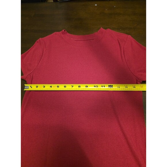 A New Day Women’s Large Red Ribbed Mock Neck Stretch Basic Shirt Business - Picture 6 of 6